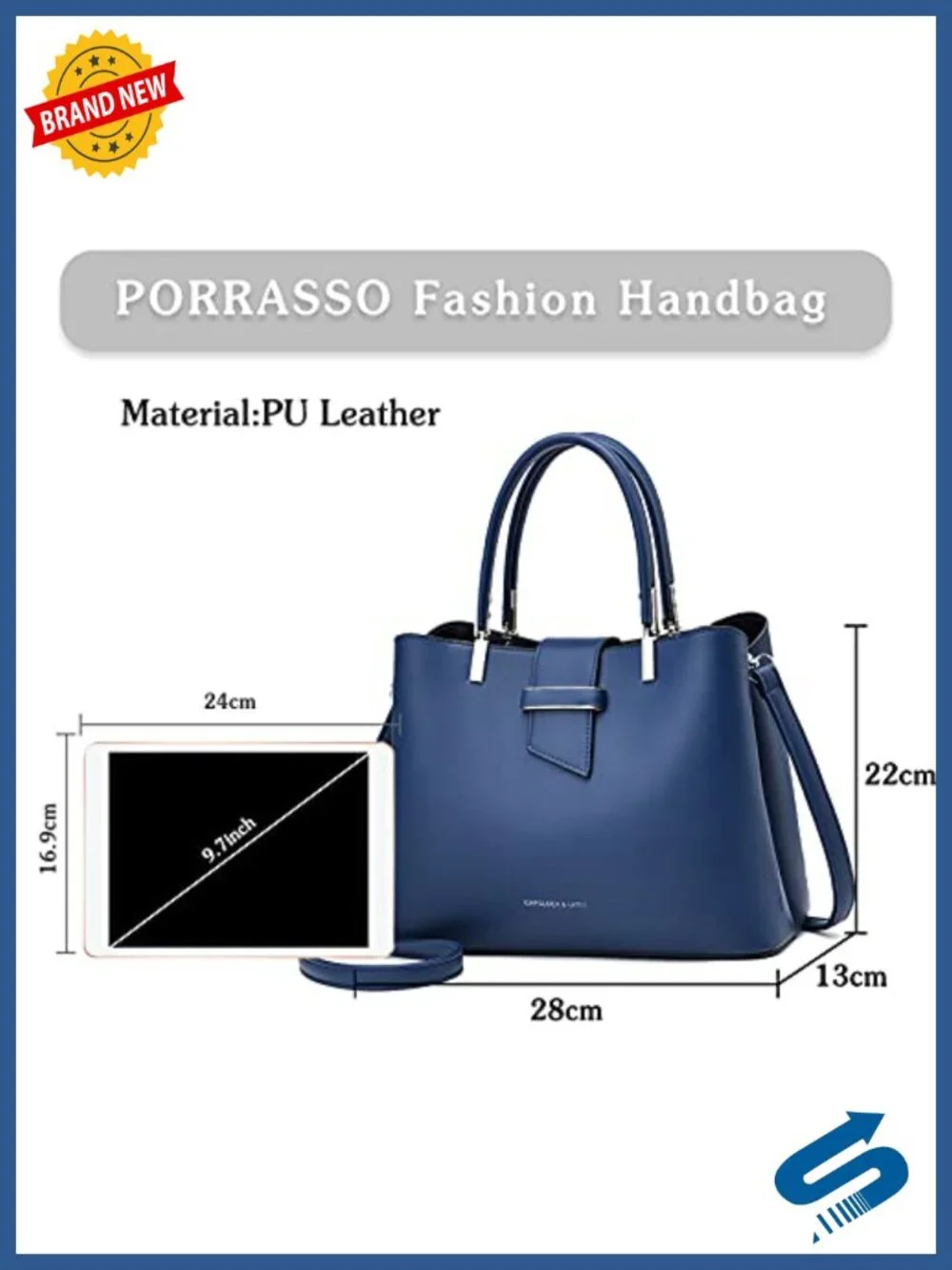 PU Leather Satchel Crossbody Bag with Detachable Strap